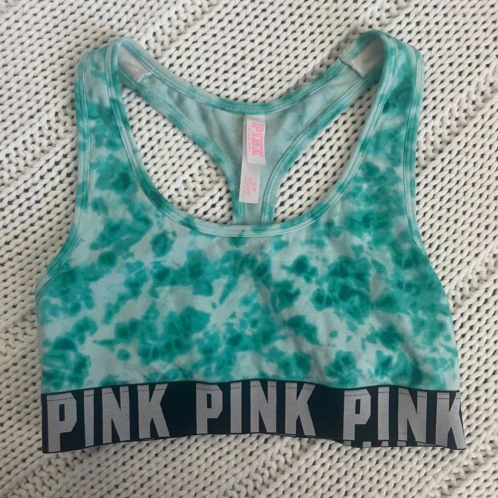 VS PINK Logo Band Tie Dye Sports Bra Size Small
